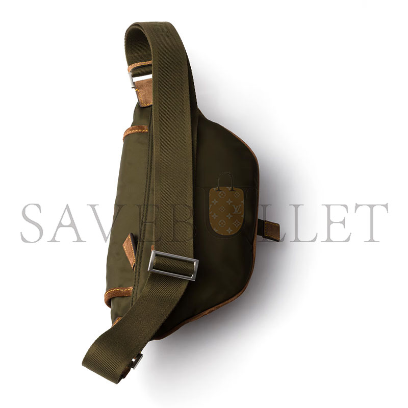 Pra*a re-nylon and suede belt bag 2vh176 (18*15*5cm)